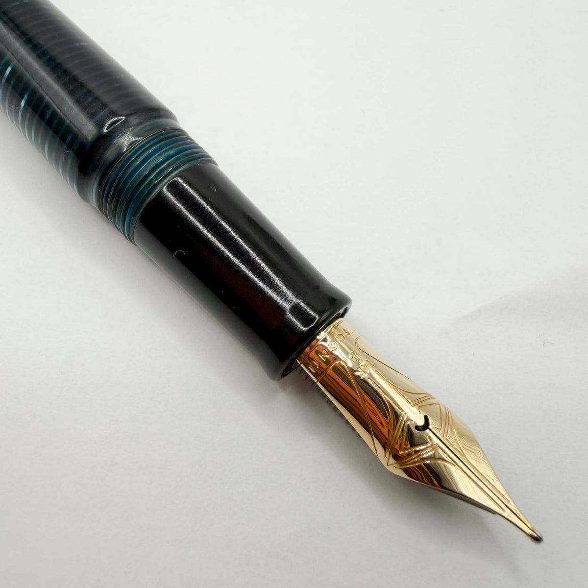 Visconti Honors the 90th Anniversary of Italy's Iconic Corsani Pen Shop Realized in the Final Stock of the Blue "Wall Street" Layered Celluloid  Fountain Pen - Broad 14kt Gold Nib - An Edition of Only 20 Pens!