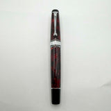 Aurora Optima  Marbled Burgundy Auroloide Fountain Pen -  Fine 14kt Gold Nib