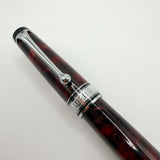 Aurora Optima  Marbled Burgundy Auroloide Fountain Pen -  Fine 14kt Gold Nib