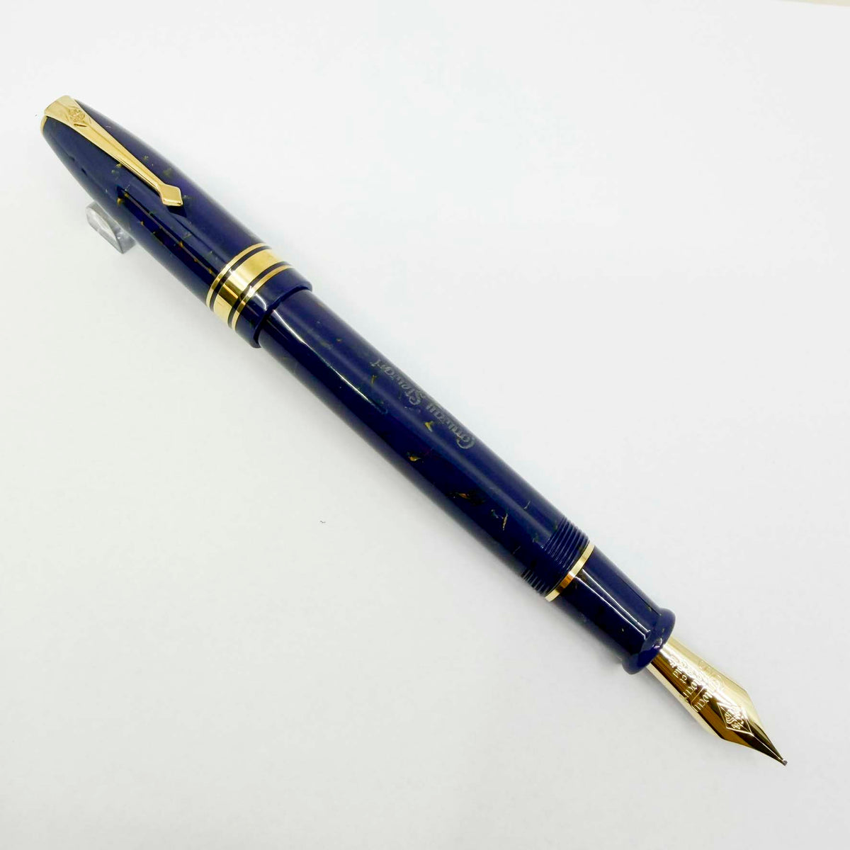Conway Stewart 100 Dark Blue with Golden Amber Flecks  Fountain Pen - Italic Fine 18kt Gold Nib