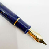 Conway Stewart 100 Dark Blue with Golden Amber Flecks  Fountain Pen - Italic Fine 18kt Gold Nib