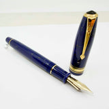 Conway Stewart 100 Dark Blue with Golden Amber Flecks  Fountain Pen - Italic Fine 18kt Gold Nib
