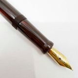 Stipula Mid-Size Novecento Woodgrain Ebonite Fountain Pen - Fine 18kt Gold Nib