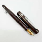 Stipula Mid-Size Novecento Woodgrain Ebonite Fountain Pen - Fine 18kt Gold Nib