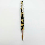 Yard-o-Led Astoria Marbled Cream & Ebony  Ballpoint Pen - Sterling Silver Clip & Trim