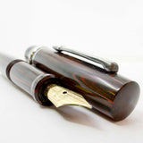Stipula Mid-Size Novecento Woodgrain Ebonite Fountain Pen - Fine 18kt Gold Nib