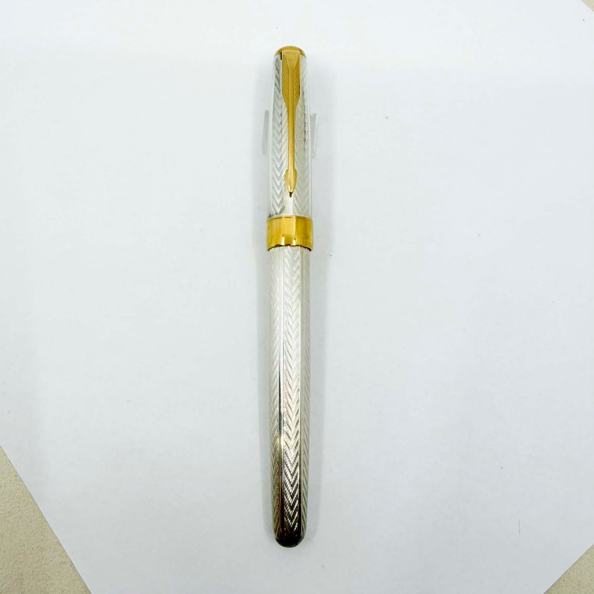 Parker Sonnet Fougere Sterling Silver Fountain Pen - Fine 18kt Gold Nib