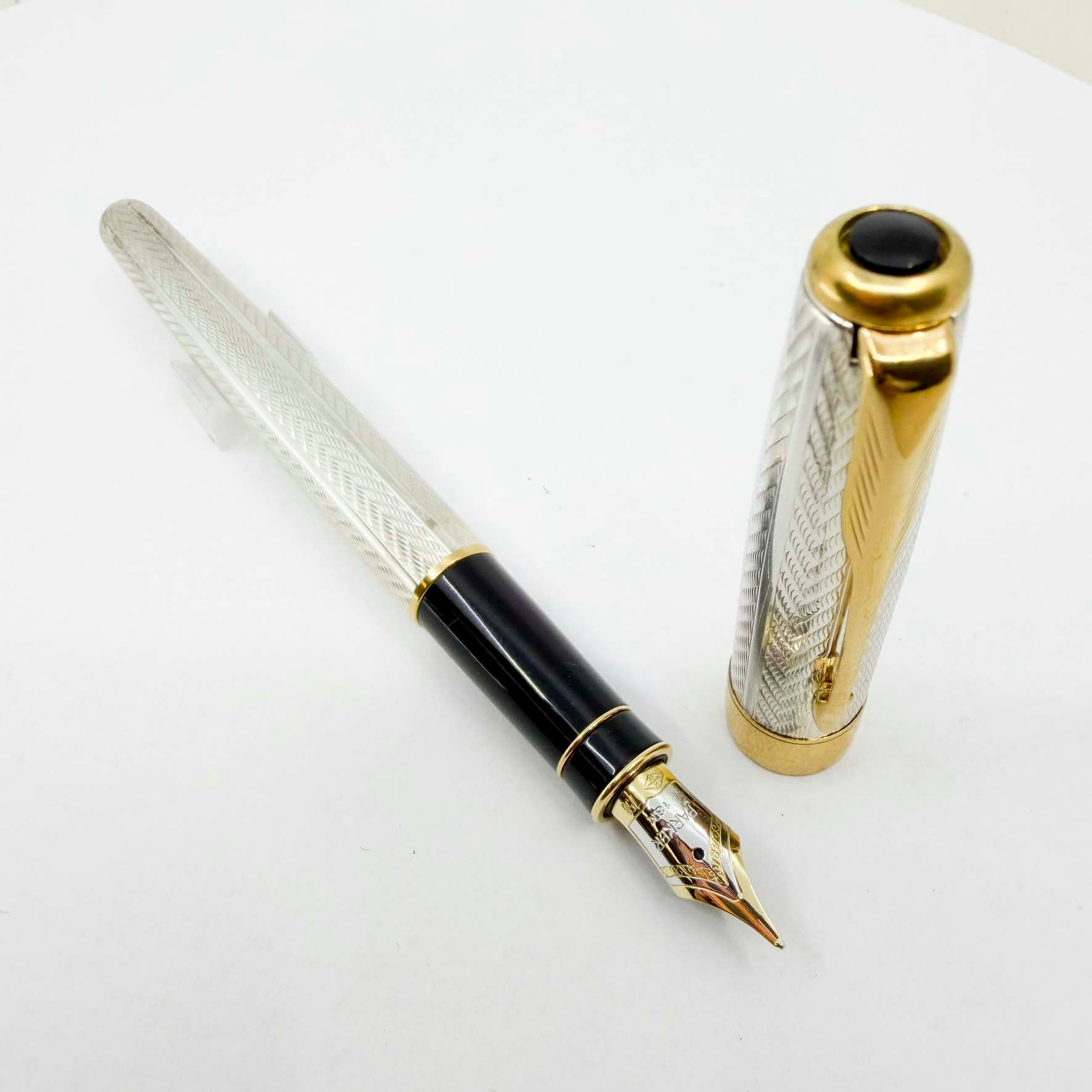 Parker Sonnet Fougere Sterling Silver Fountain Pen - Fine 18kt
