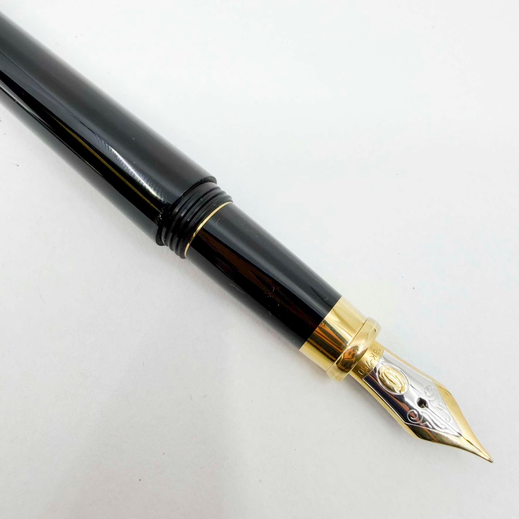 Cartier Black Trinity Fountain Pen - Fine 18kt Gold Nib – Fountain
