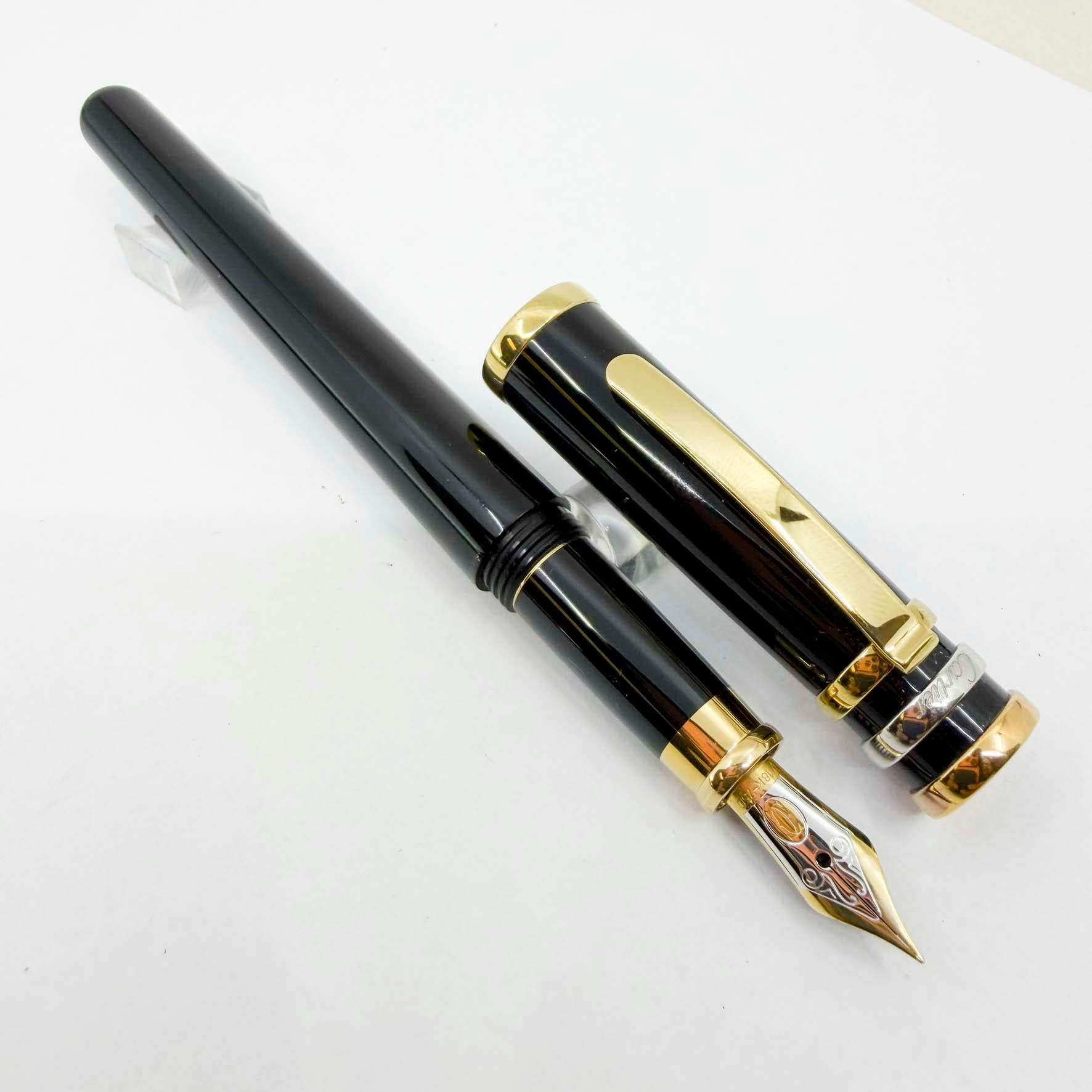 Cartier Black Trinity Fountain Pen - Fine 18kt Gold Nib – Fountain