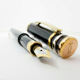 Cartier Black Trinity Fountain Pen - Fine 18kt Gold Nib