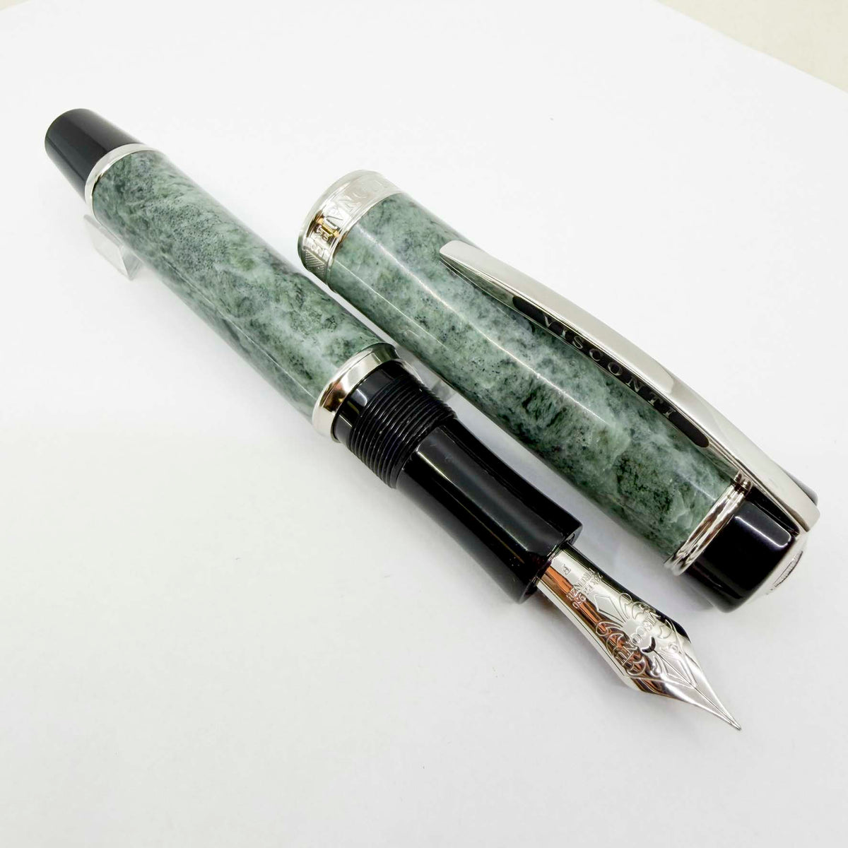 Visconti Millionaire Limited Edition Actual Green Marble Fountain Pen - Flexible Fine 23K Palladium Nib