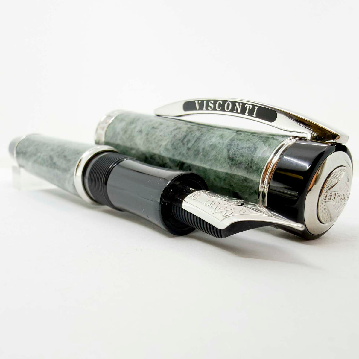 Visconti Millionaire Limited Edition Actual Green Marble Fountain Pen - Flexible Fine 23K Palladium Nib