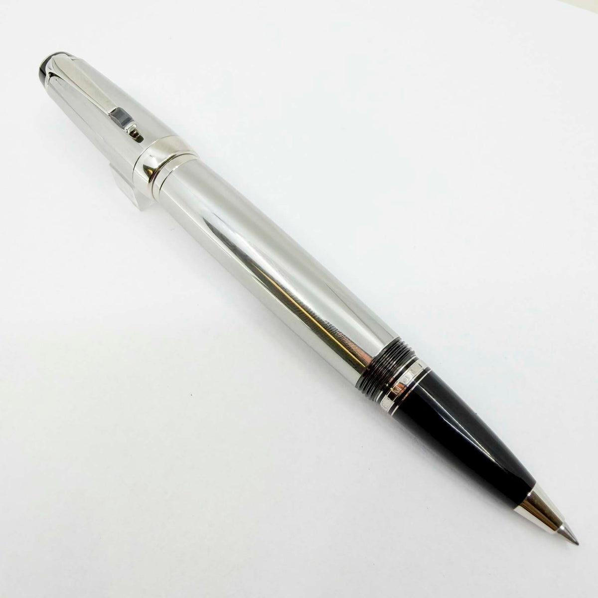 Montblanc Boheme Steel Noir Rollerball Pen - Black Onyx Stone in Clip