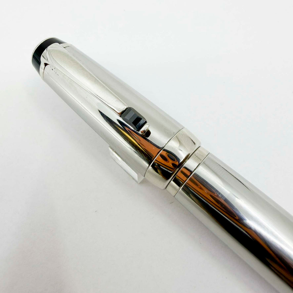 Montblanc Boheme Steel Noir Rollerball Pen - Black Onyx Stone in Clip