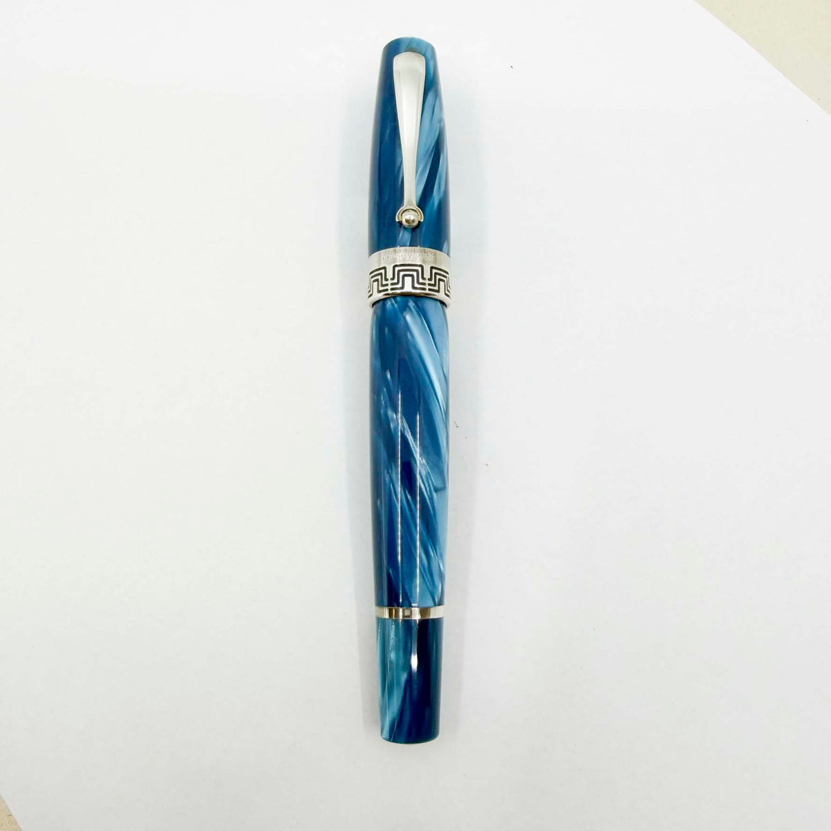 Montegrappa Miya Lustrous Turquoise Celluloid Fountain Pen - Medium 18kt Gold Nib