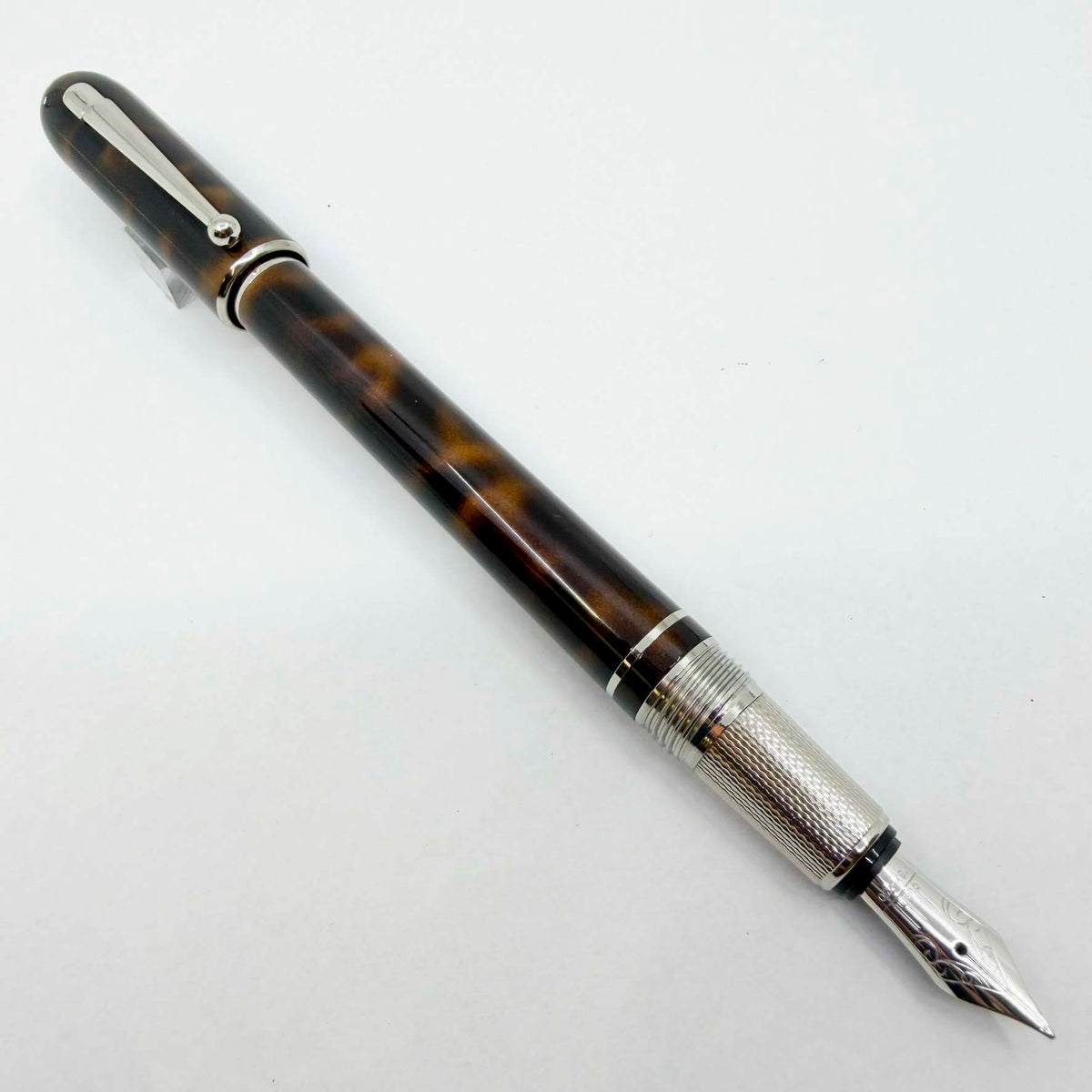 Dunhill Sidecar Tortoiseshell Lacquer Fountain Pen  - Medium 18kt Gold Nib - MINT