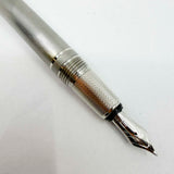 Dunhill Sidecar Brushed Stainless Steel Fountain Pen - Medium 18kt Gold Nib - MINT