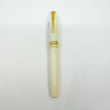 Conway Stewart Striped Ivory Finish Fountain Pen - Italic Fine 18kt Gold Nib