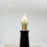 Conway Stewart Striped Ivory Finish Fountain Pen - Italic Fine 18kt Gold Nib