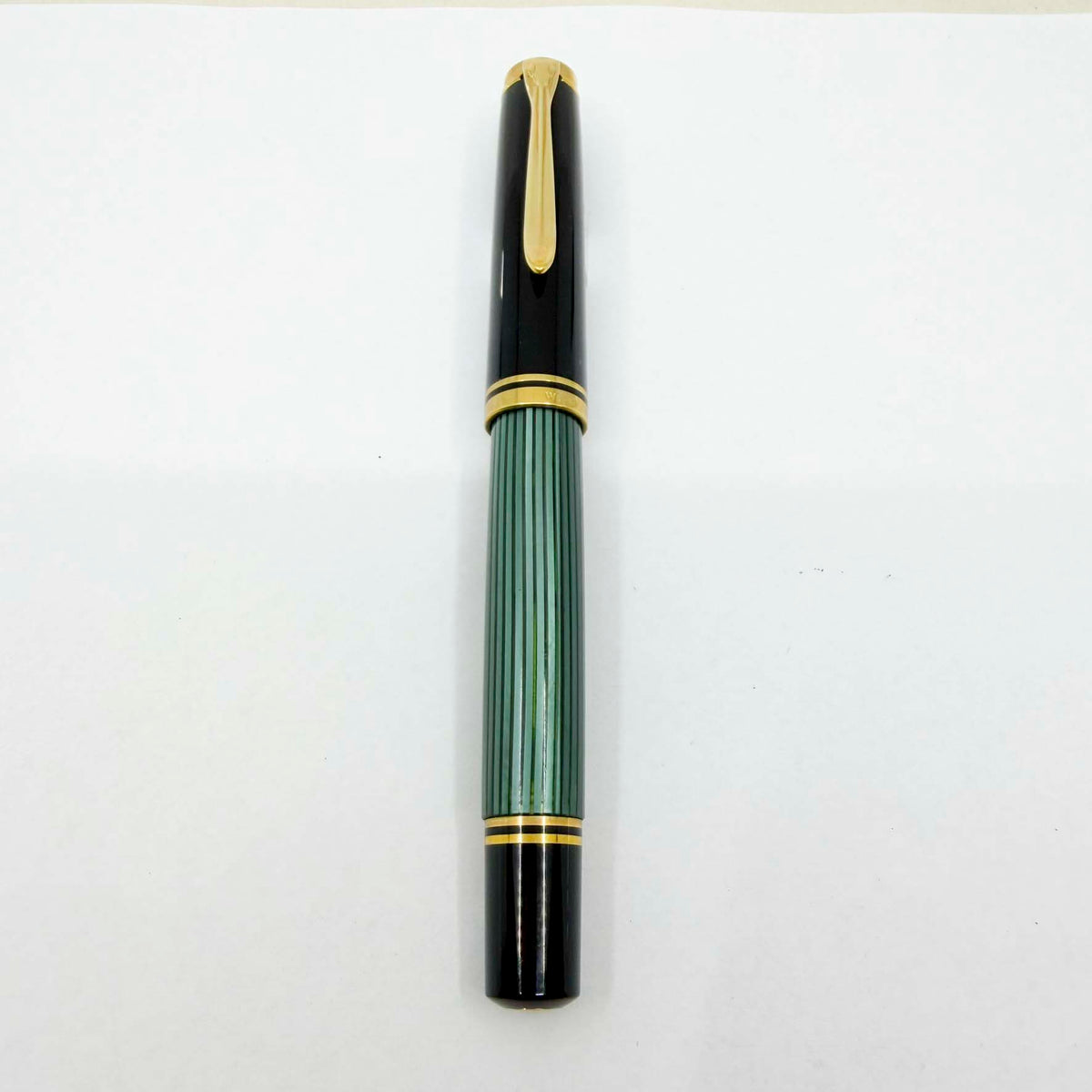 Pelikan  M800 Green Striped Fountain Pen - Early Model "W. Germany" On Cap Band - Medium 18kt "PF" Nib
