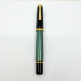 Pelikan  M800 Green Striped Fountain Pen - Early Model "W. Germany" On Cap Band - Medium 18kt "PF" Nib
