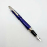 Dunhill AD2000 Cobalt Blue Galaxy Fountain Pen - Medium 18kt Gold Nib (Writes "Fine" As Pilot Pen Produced The Nib)