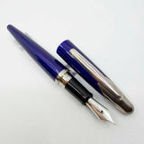 Dunhill AD2000 Cobalt Blue Galaxy Fountain Pen - Medium 18kt Gold Nib (Writes "Fine" As Pilot Pen Produced The Nib)