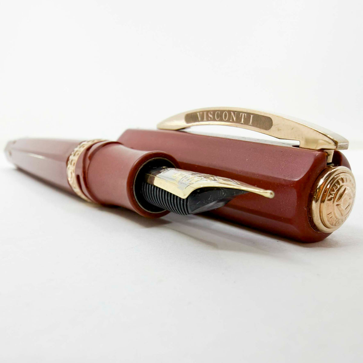 Visconti Brunelleschi Terracotta 8-Sided Limited Edition Oversized Fountain Pen #126/388 - Flexible Fine 23K Palladium Dreamtouch Nib