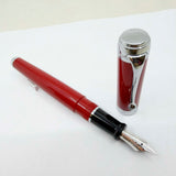 Aurora Burgundy Talentum Chrome Trim Fountain Pen - Fine 14kt Gold Nib - MINT
