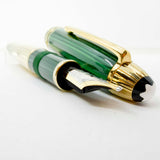 Montblanc Solitaire 146 Czar Nikolai LeGrand Fountain Pen - Striped Malachite Cap/Gold Vermeil Pinstriped Barrel & Cap Trim - Broad 18kt Gold Nib