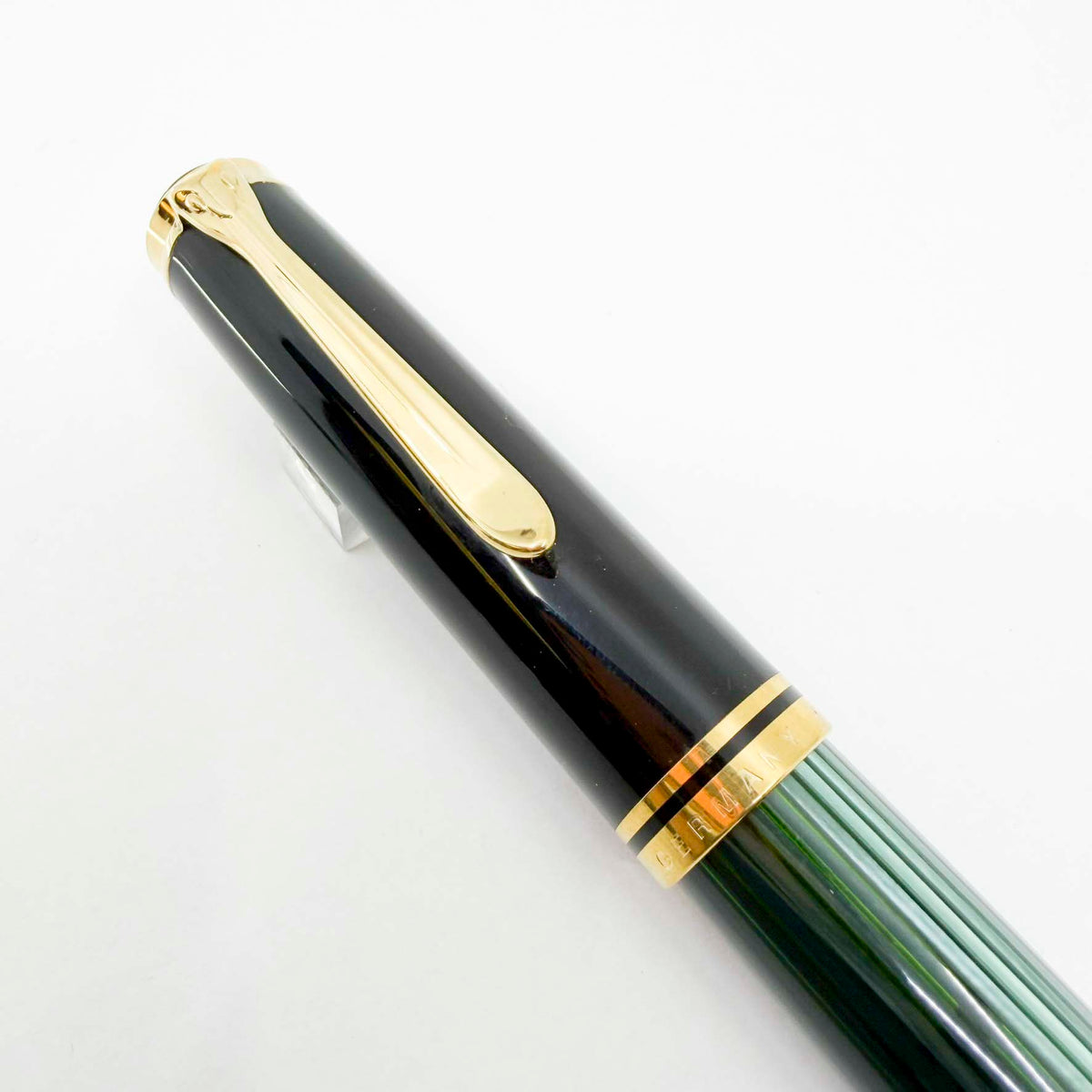 Pelikan Souveran Black/Green Striped M1000 Fountain Pen - Medium 18kt Gold Nib