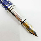 Michel Perchin Royal Blue Monogram Limited Edition Fountain Pen (1995) - Broad 18kt Gold Nib