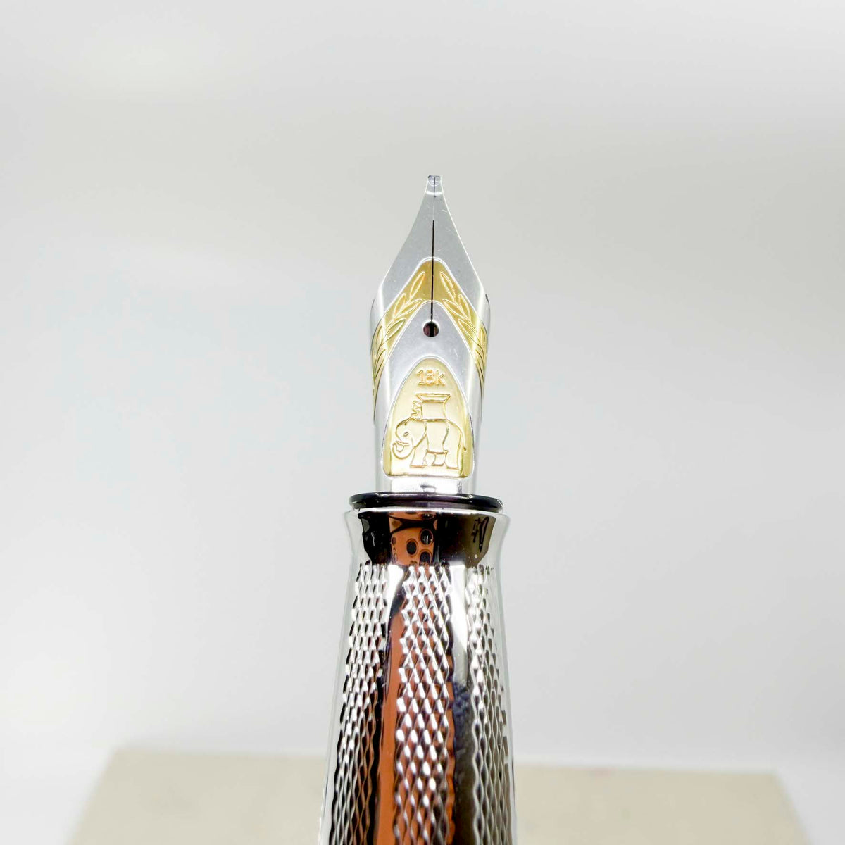 Michel Perchin Royal Blue Monogram Limited Edition Fountain Pen (1995) - Broad 18kt Gold Nib