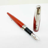 Dunhill AD2000 Orange/Red Metallic Fountain Pen - Fine 18kt Gold Nib (Leans to XF-Nib Made by Pilot)