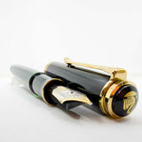 Pelikan Souveran M1000 Black Fountain Pen with Gold-Plated Trim - Medium 18kt Gold Nib