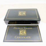 Pelikan M900 Toledo Gold Vermeil Fountain Pen - Medium 18kt Gold Nib - 1990's - Original Box & Certificate Booklet - MINT