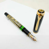 Pelikan M900 Toledo Gold Vermeil Fountain Pen - Medium 18kt Gold Nib - 1990's - Original Box & Certificate Booklet - MINT