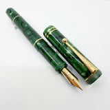 OMAS E.E. Ercolessi Marbled Green Celluloid Limited Edition Fountain Pen - Medium 18kt Gold Nib