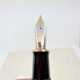Pelikan Souveran SCARCE M1050 Vermeil Cap (Gold-Plated Sterling Silver)/Green Striped Barrel Fountain Pen - Medium 18kt Gold Nib