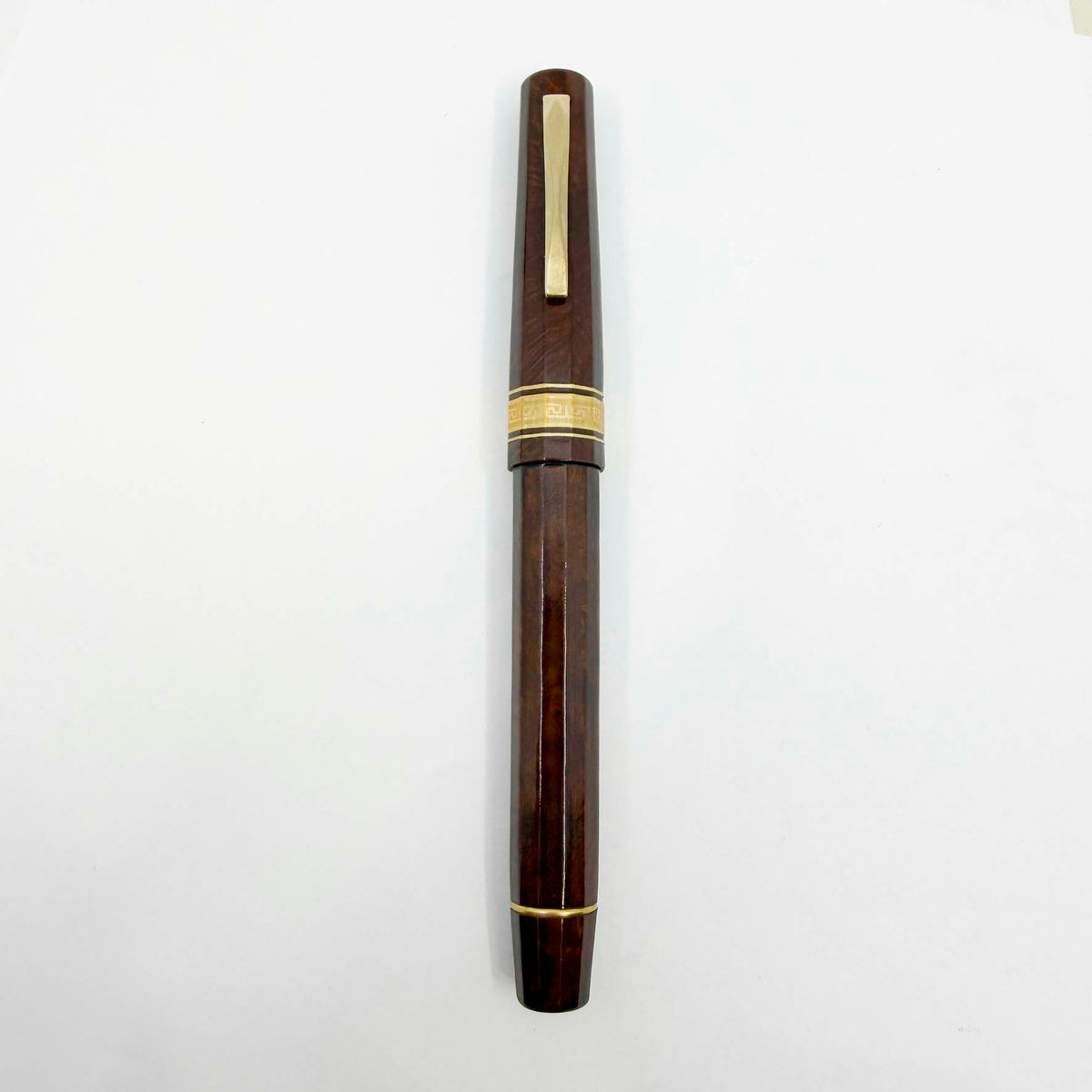 OMAS Cristoforo Colombo II Limited Edition Briarwood Faceted Fountain Pen - Medium 18kt Gold Nib