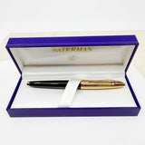 Waterman Carene Deluxe Green Barrel/Gold-Plated Cap Fountain Pen - Fine 18kt Gold Nib