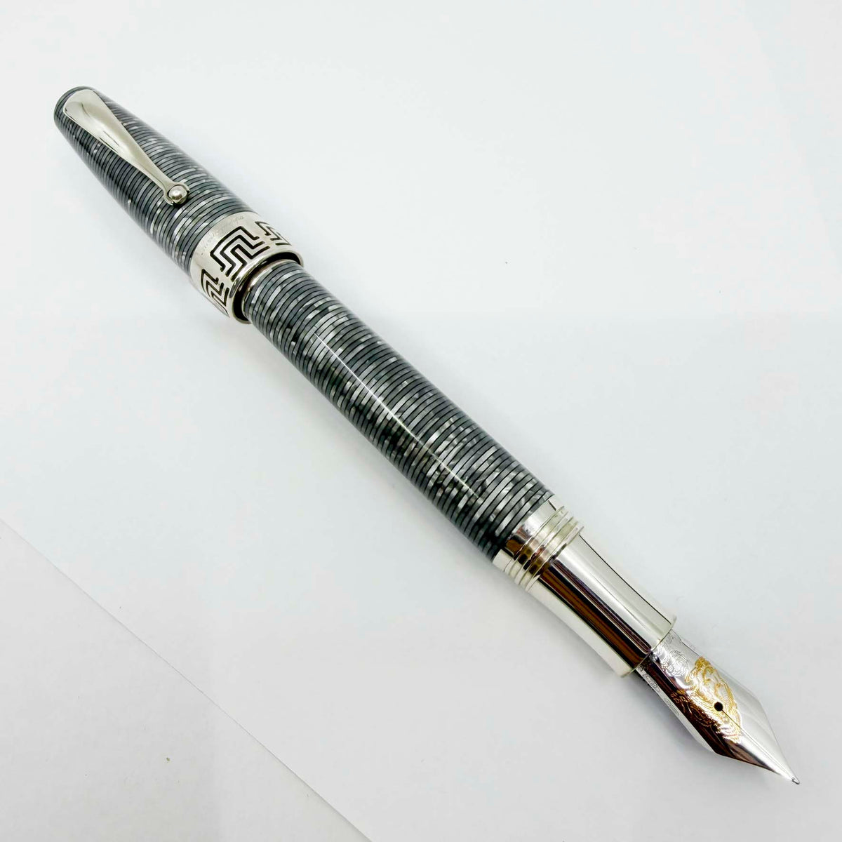 Montegrappa Extra 1930 Special Limited Edition "Shiny Circles Celluloid" Fountain Pen - Fine 19kt Gold Nib - #06 of 35 Pens Made!