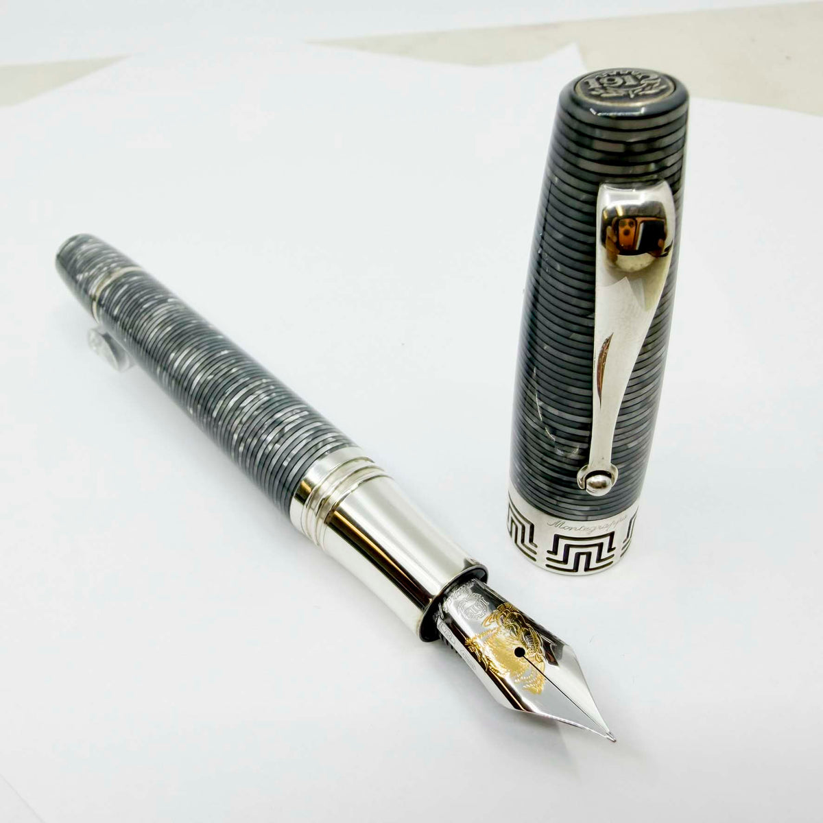 Montegrappa Extra 1930 Special Limited Edition "Shiny Circles Celluloid" Fountain Pen - Fine 19kt Gold Nib - #06 of 35 Pens Made!