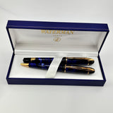 Waterman Phileas Blue Marble Set - Rollerball and Ballpoint