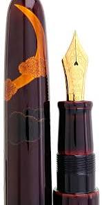 Nakaya Portable Writer Kuro Tamenuri Maki-e Bat Fountain Pen - Broad 14kt Gold Nib
