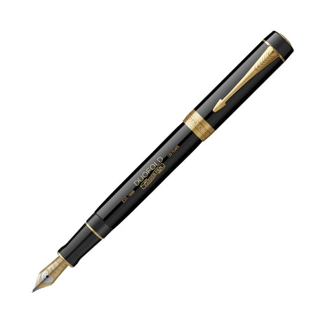 Parker Duofold 135th Anniversary Centennial Fountain Pen in Black Gold Trim