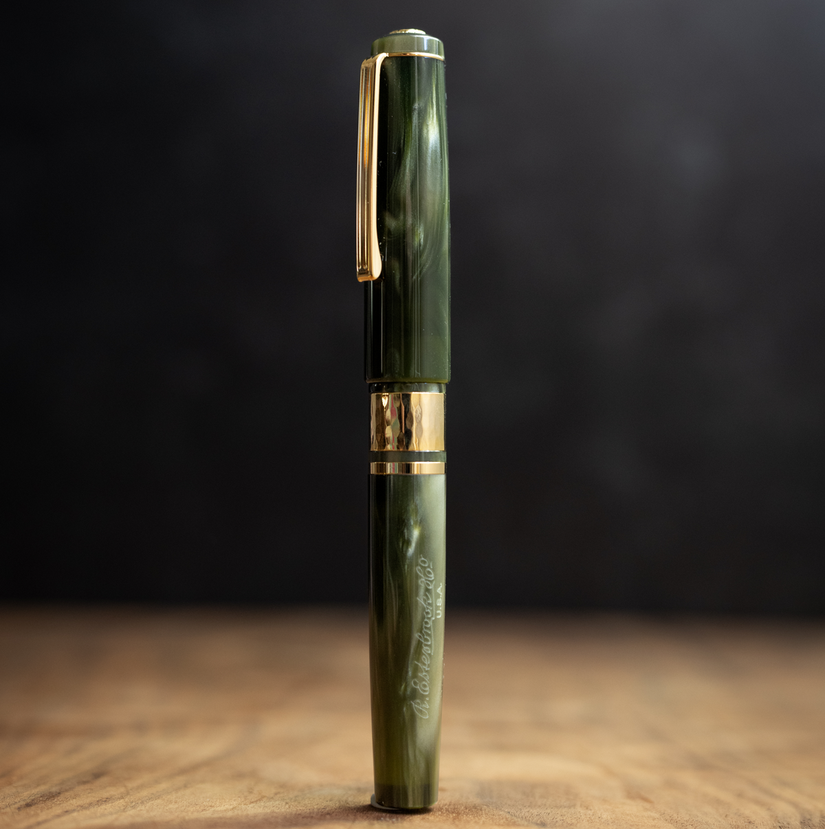 Model J Chatoyant Acrylic Palm Green Fountain Pen