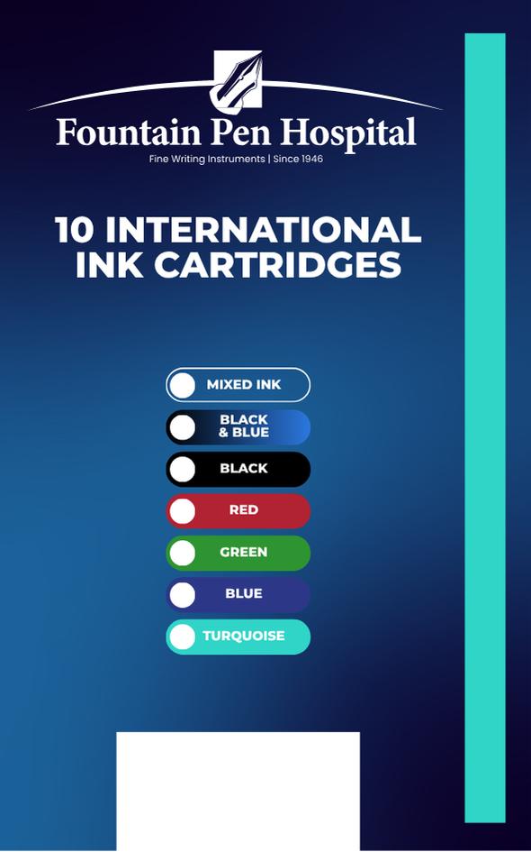 Ink Cartridges by Fountain Pen Hospital - box of 10 Blue